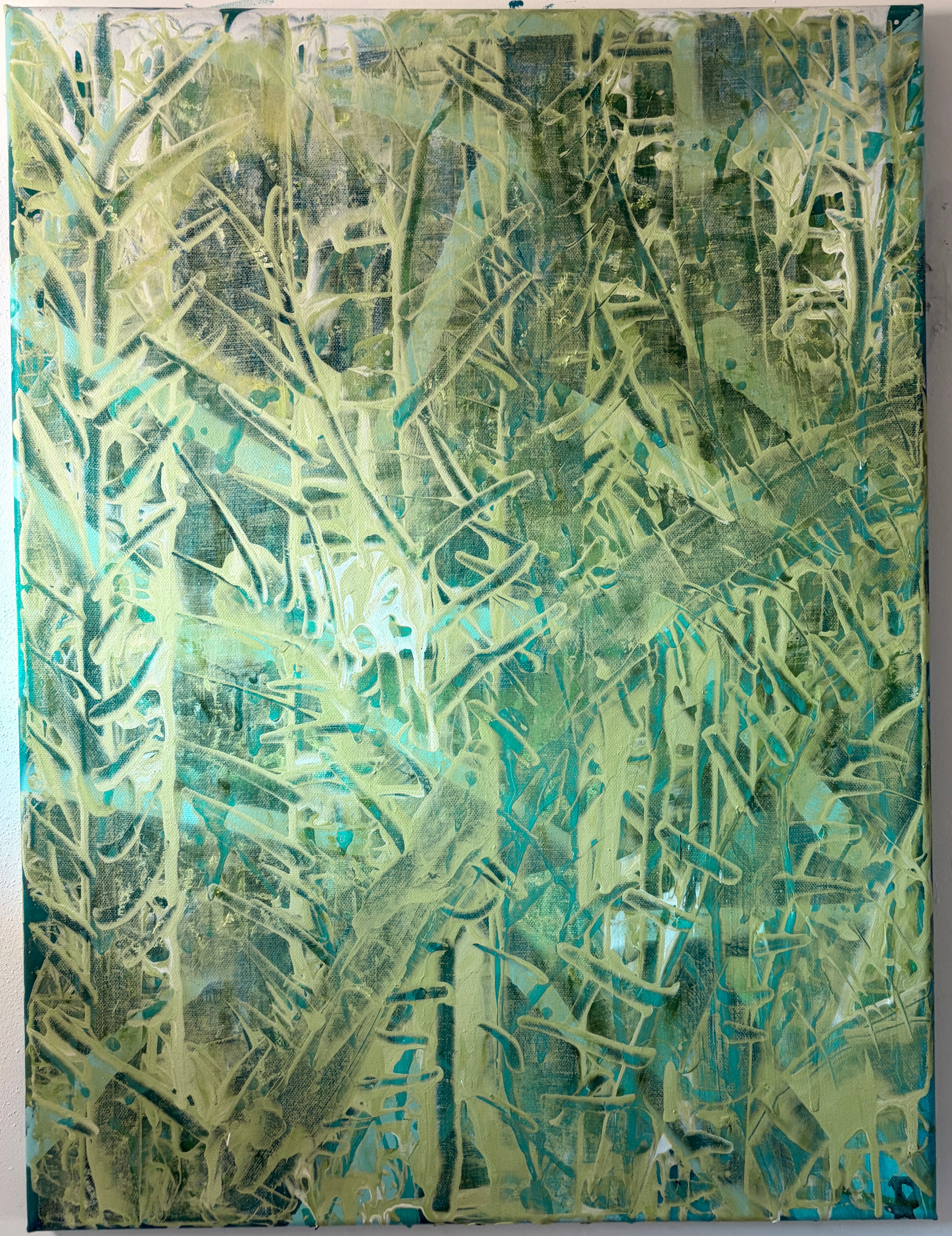 The Quiet Between — Oil and encaustic on panel, 2023